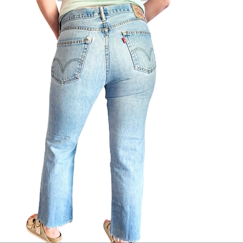 Levi’s 505 VTG Mom Jeans Straight Leg Frayed Hem - Picture 2 of 12